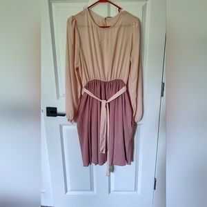 Long sleeve pink dress